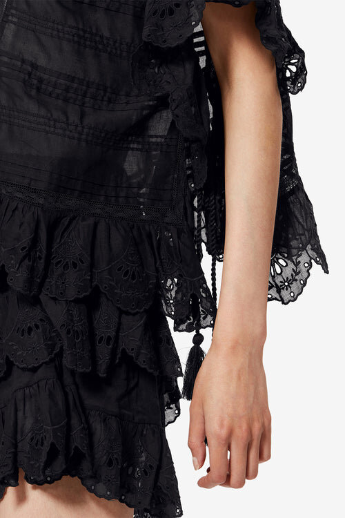 Payton Caftan Style Cotton and Floral Lace Top Payton Caftan Style Cotton and Floral Lace Top