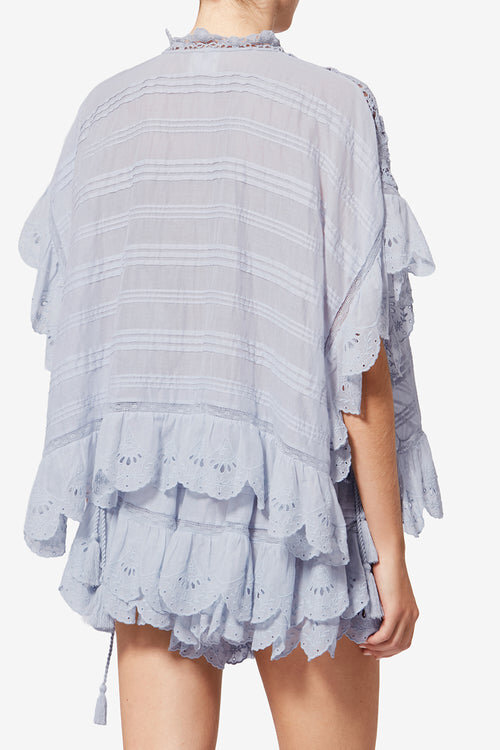 Payton Caftan Style Cotton and Floral Lace Top Payton Caftan Style Cotton and Floral Lace Top