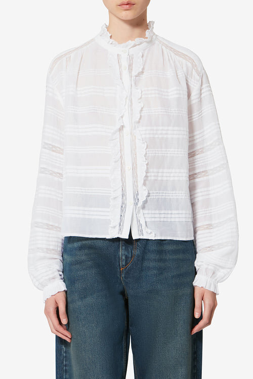 Peline Cotton and Floral Lace Blouse Peline Cotton and Floral Lace Blouse
