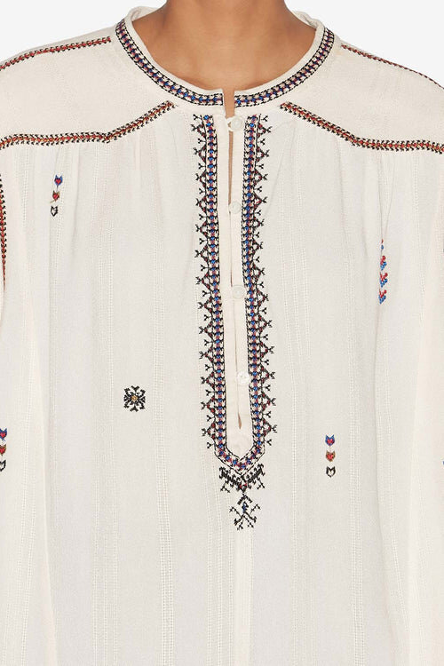 Pelson Embroidered Gauze Blouse Pelson Embroidered Gauze Blouse