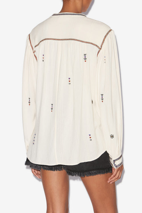 Pelson Embroidered Gauze Blouse Pelson Embroidered Gauze Blouse