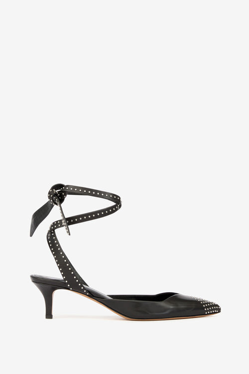 Pilvee High-Heeled Slingback Pumps in Studded Calfskin Leather Pilvee High-Heeled Slingback Pumps in Studded Calfskin Leather