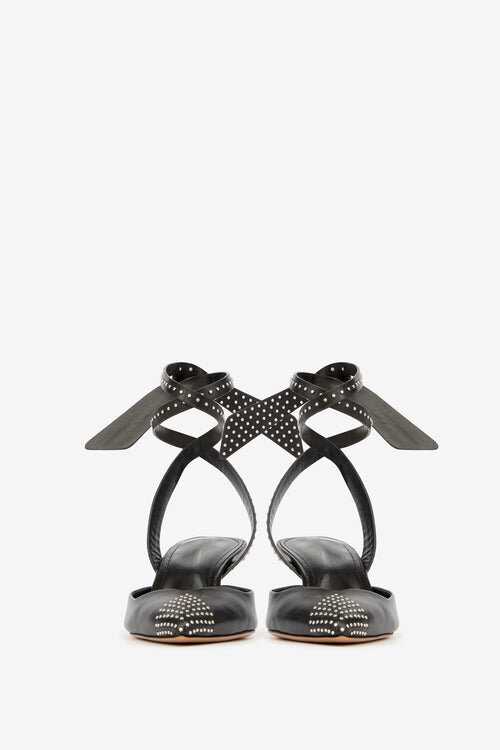 Pilvee High-Heeled Slingback Pumps in Studded Calfskin Leather Pilvee High-Heeled Slingback Pumps in Studded Calfskin Leather