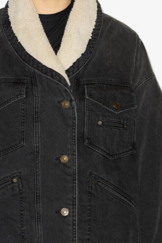 Pimia Denim and Faux Fur Jacket