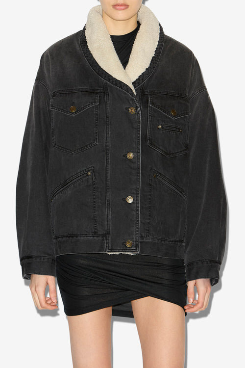 Pimia Denim and Faux Fur Jacket Pimia Denim and Faux Fur Jacket