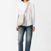 Plalia Blouse in Gathered Plain-Colored Cotton Voile Plalia Blouse in Gathered Plain-Colored Cotton Voile