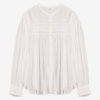 Plalia Blouse in Gathered Plain-Colored Cotton Voile Plalia Blouse in Gathered Plain-Colored Cotton Voile