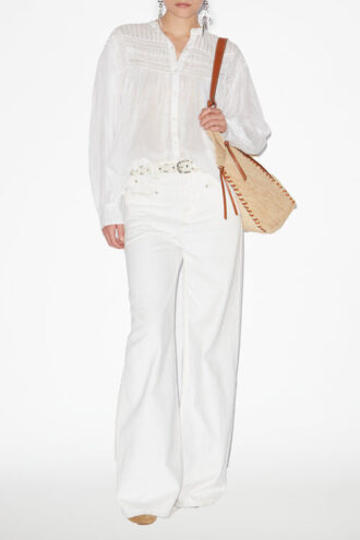 Plalia Gathered Cotton Voile Blouse Plalia Gathered Cotton Voile Blouse