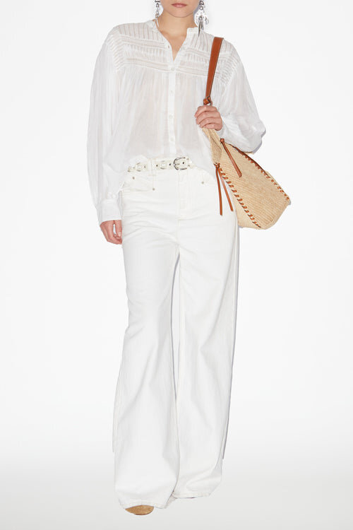 Plalia Gathered Cotton Voile Blouse Plalia Gathered Cotton Voile Blouse