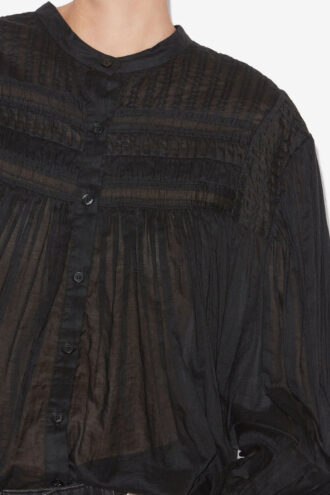 Plalia Gathered Cotton Voile Blouse Plalia Gathered Cotton Voile Blouse