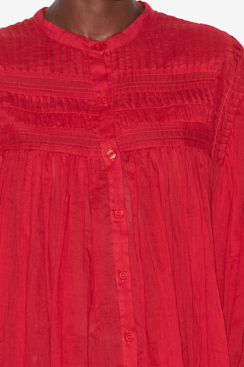 Plalia Gathered Cotton Voile Blouse Plalia Gathered Cotton Voile Blouse