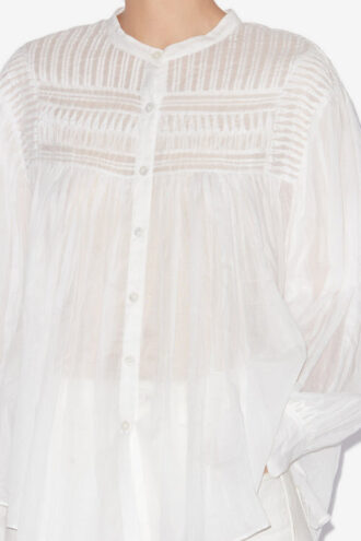 Plalia Gathered Cotton Voile Blouse Plalia Gathered Cotton Voile Blouse