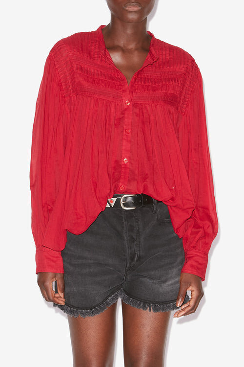 Plalia Gathered Cotton Voile Blouse Plalia Gathered Cotton Voile Blouse