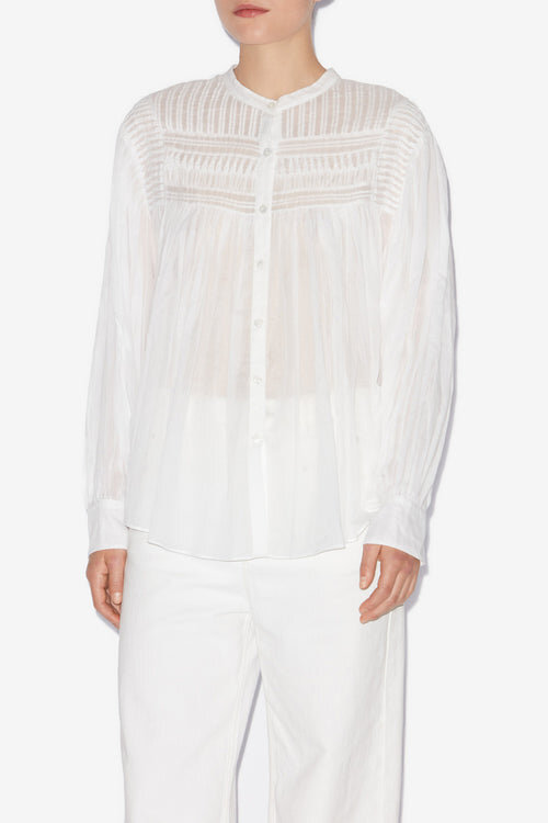 Plalia Gathered Cotton Voile Blouse Plalia Gathered Cotton Voile Blouse