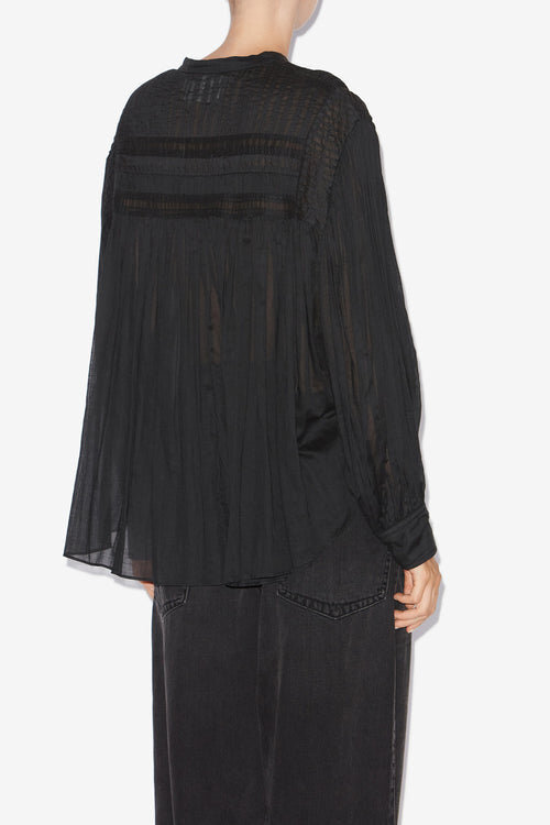 Plalia Gathered Cotton Voile Blouse Plalia Gathered Cotton Voile Blouse