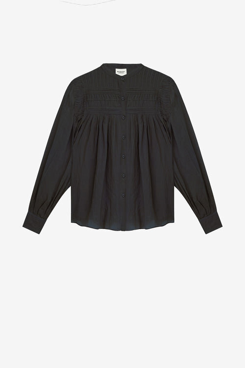 Plalia Gathered Cotton Voile Blouse Plalia Gathered Cotton Voile Blouse
