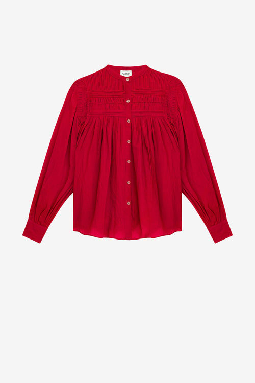 Plalia Gathered Cotton Voile Blouse Plalia Gathered Cotton Voile Blouse