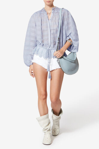 Polly Cotton and Floral Lace Blouse Polly Cotton and Floral Lace Blouse
