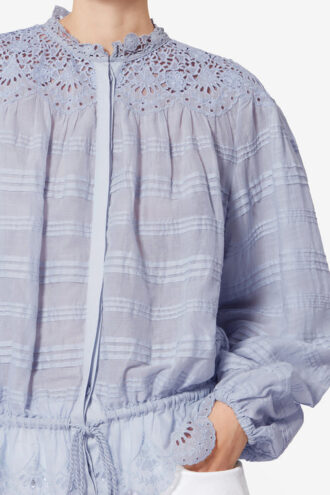 Polly Cotton and Floral Lace Blouse Polly Cotton and Floral Lace Blouse