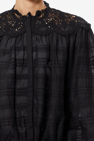 Polly Cotton and Floral Lace Blouse Polly Cotton and Floral Lace Blouse