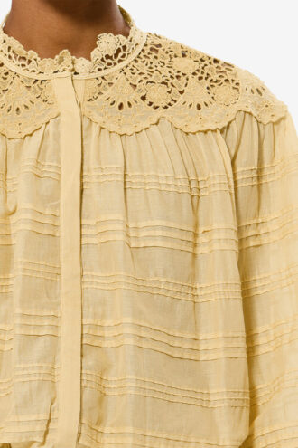 Polly Cotton and Floral Lace Blouse Polly Cotton and Floral Lace Blouse