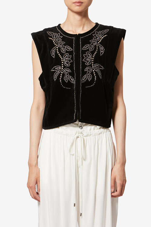 Poppy Studded Velvet Vest Poppy Studded Velvet Vest