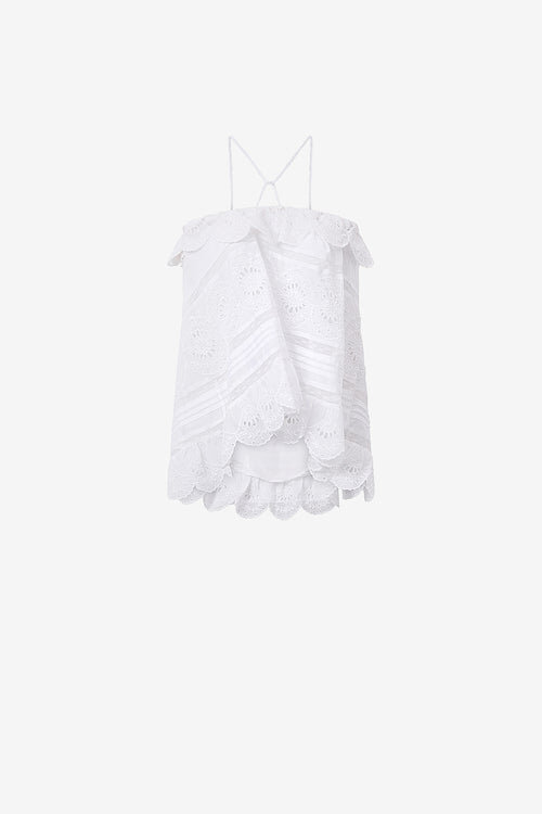 Prisha Cotton and Floral Lace Top Prisha Cotton and Floral Lace Top