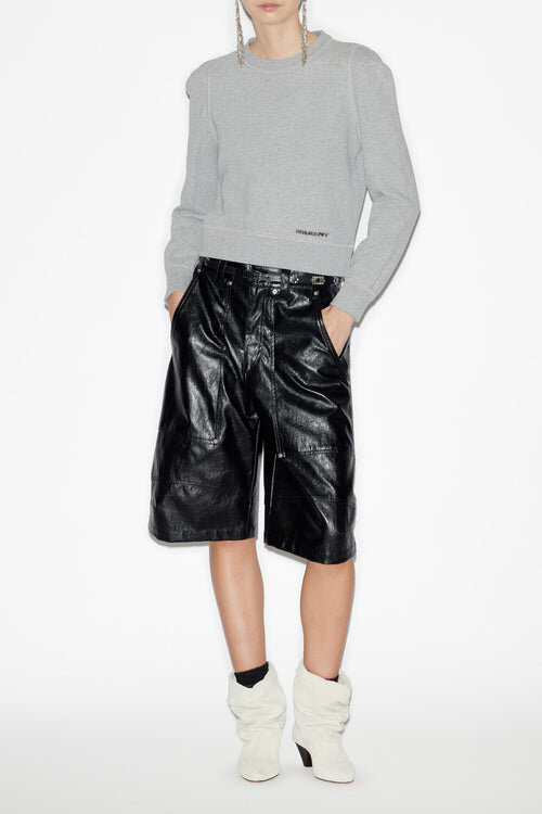 Prissa Cotton Sweatshirt with Structured Shoulders Prissa Cotton Sweatshirt with Structured Shoulders