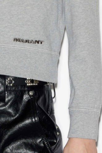 Prissa Cotton Sweatshirt with Structured Shoulders Prissa Cotton Sweatshirt with Structured Shoulders