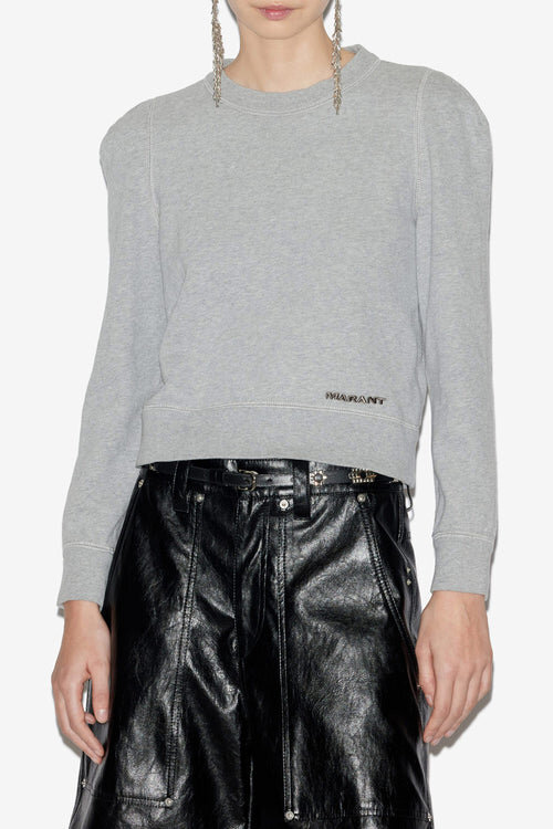 Prissa Cotton Sweatshirt with Structured Shoulders Prissa Cotton Sweatshirt with Structured Shoulders