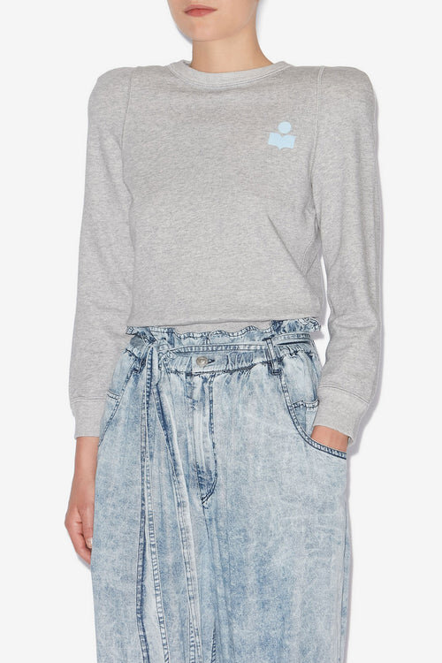 Prissa Cotton Sweatshirt with Structured Shoulders Prissa Cotton Sweatshirt with Structured Shoulders