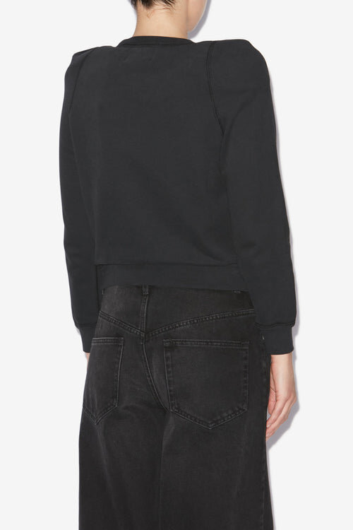 Prissa Cotton Sweatshirt with Structured Shoulders Prissa Cotton Sweatshirt with Structured Shoulders