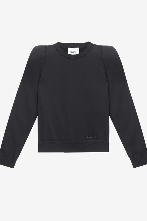 Prissa Cotton Sweatshirt with Structured Shoulders Prissa Cotton Sweatshirt with Structured Shoulders