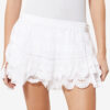 Puria Short Ruffled Cotton and Floral Lace Skort Puria Short Ruffled Cotton and Floral Lace Skort