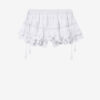 Puria Short Ruffled Cotton and Floral Lace Skort Puria Short Ruffled Cotton and Floral Lace Skort