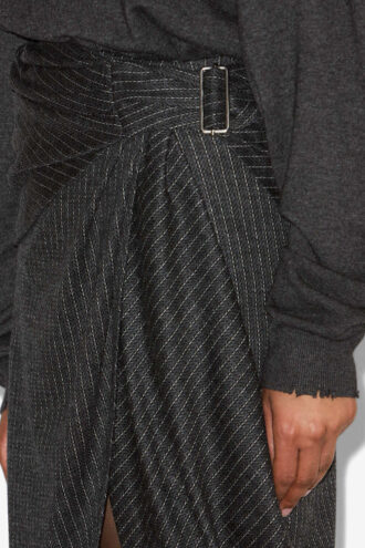 Reilly Striped Virgin Wool Sheath Skirt