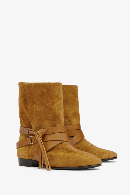 Rejen Flat Suede Leather Boots Rejen Flat Suede Leather Boots