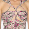Revon Strappy Gathered Printed Silk Top Revon Strappy Gathered Printed Silk Top