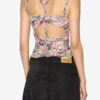 Revon Strappy Gathered Printed Silk Top Revon Strappy Gathered Printed Silk Top