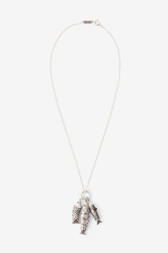 River Necklace with Fish-Shaped Pendants