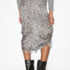 Roany Draped Skirt in Fringed Burnout Velvet Roany Draped Skirt in Fringed Burnout Velvet