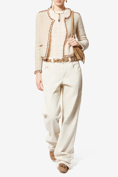 Rochelle Merinos Wool Tweed Cardigan Rochelle Merinos Wool Tweed Cardigan