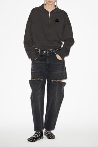 Ross Short Cotton Stand-Up Collar Sweatshirt Ross Short Cotton Stand-Up Collar Sweatshirt