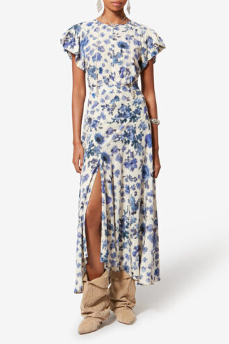 Sakura Long Printed Stretch Silk Skirt Sakura Long Printed Stretch Silk Skirt