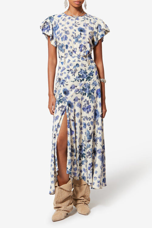 Sakura Long Printed Stretch Silk Skirt Sakura Long Printed Stretch Silk Skirt