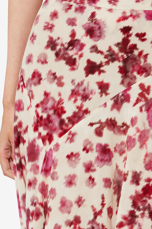 Sakura Silk Rose Print Skirt Sakura Silk Rose Print Skirt