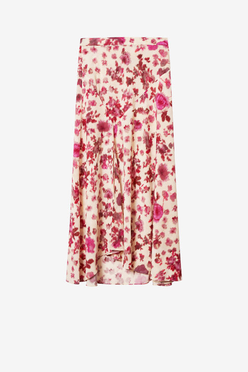 Sakura Silk Rose Print Skirt Sakura Silk Rose Print Skirt