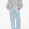 Salika Printed and Gathered Cotton Voile Blouse