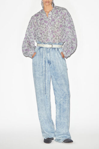 Salika Printed and Gathered Cotton Voile Blouse Salika Printed and Gathered Cotton Voile Blouse