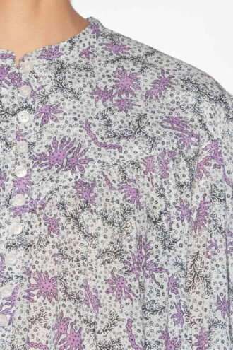 Salika Printed and Gathered Cotton Voile Blouse Salika Printed and Gathered Cotton Voile Blouse